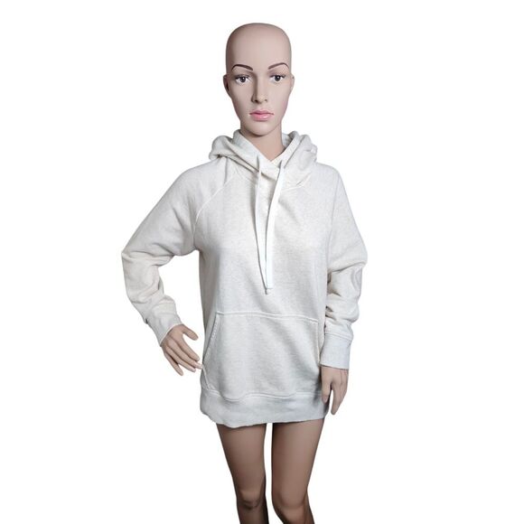 Under Armour Hoodie Womens Medium Beige Rival‎ Fleece Athletic Athleisure Active - Picture 1 of 12